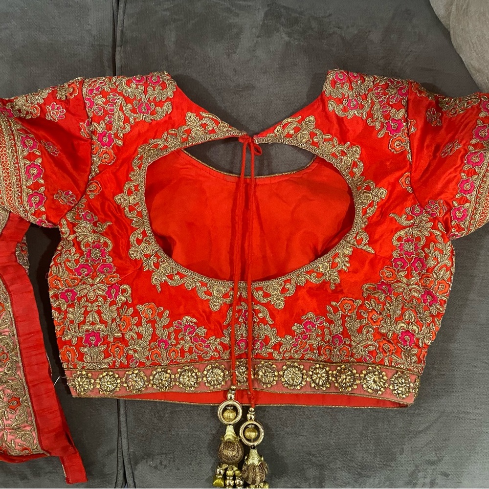 Multicolor Pink Lengha-wedding, party, engagement Indian wear
